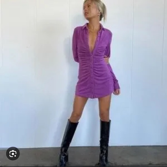 Purple with Jean Andy dress long sleeve - Picture 3 of 13